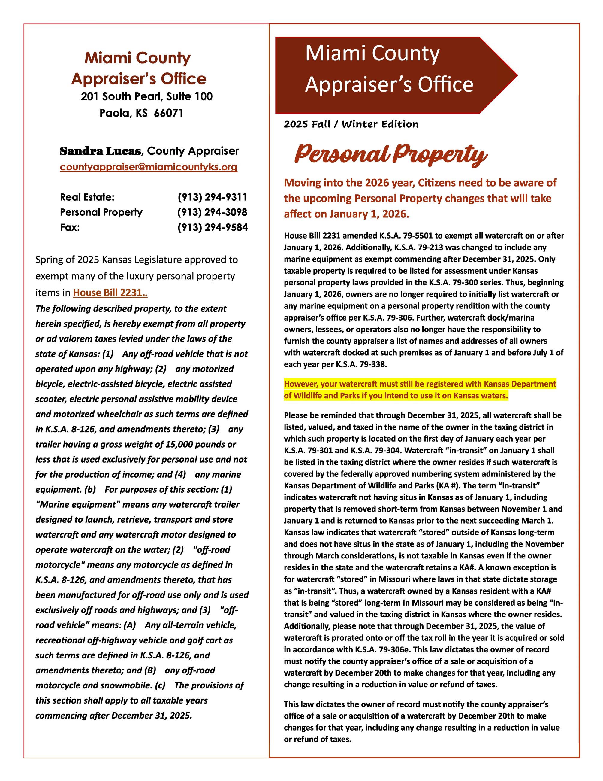 2025 Appraiser Newsletter Fall Winter Image Page 1